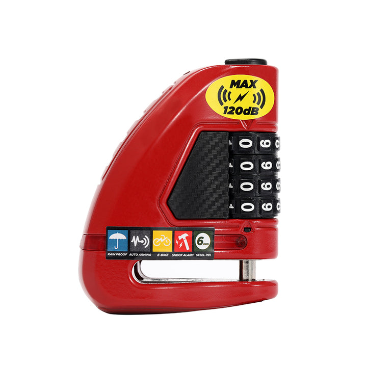 Велосипедный замок Ulac Air Alarm Combo Disc Lock Red
