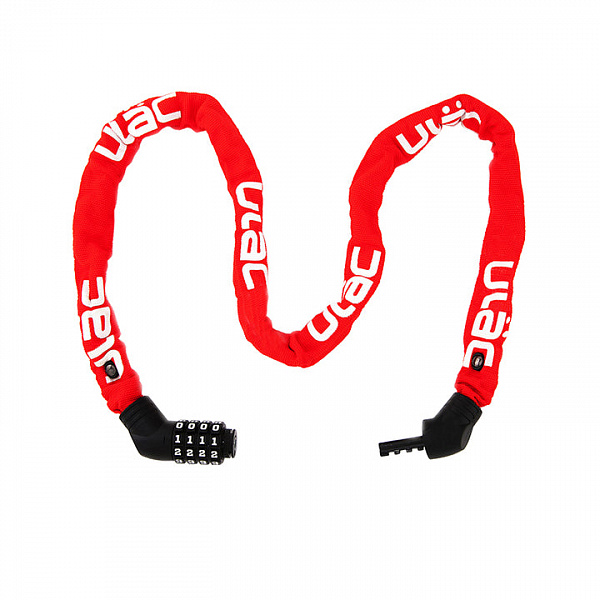 Велосипедный замок Ulac Street Fighter Steel Chain Lock Combo Red